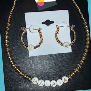 14kt gold filled beaded 2 piece set